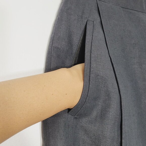 NWT Vintage Jac Dale Charcoal Gray Linen Skirt - Picture 2 of 10